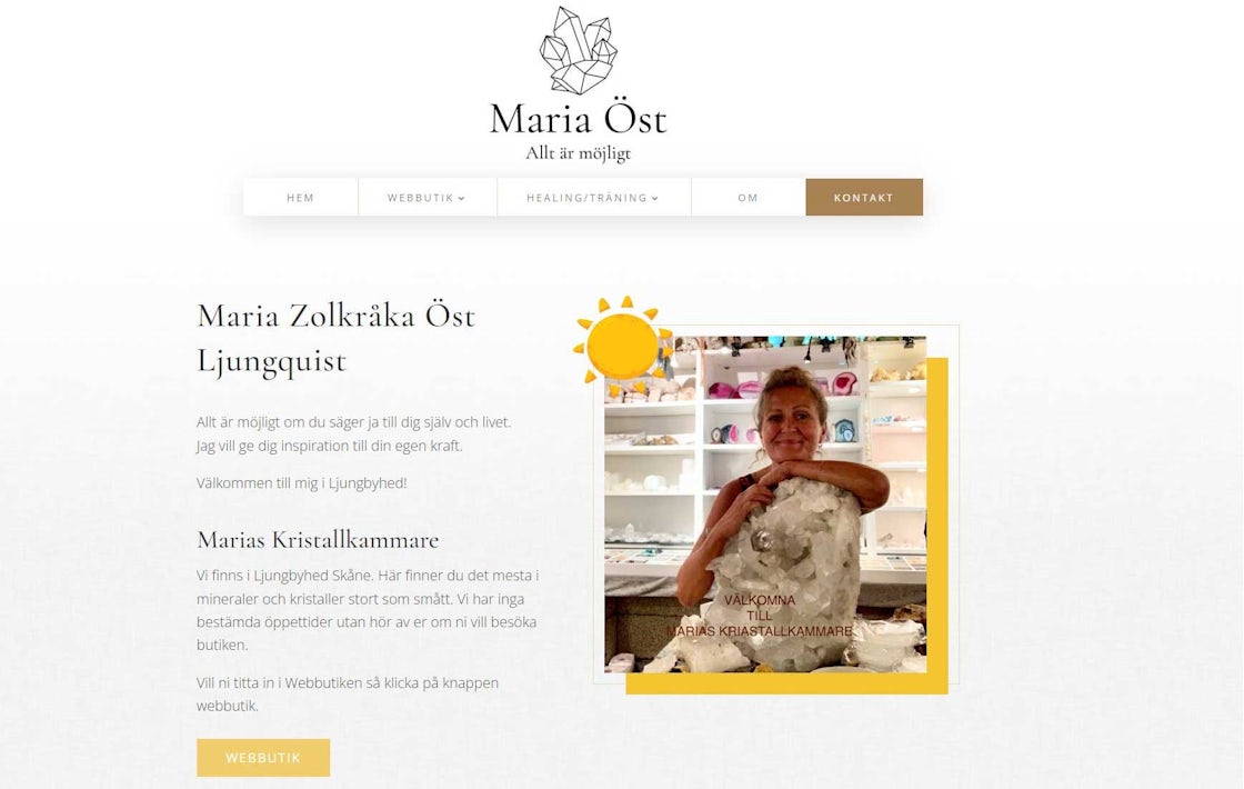 an image of mariaost.com first page
